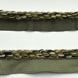 ROPED PIPING SEWING TRIM FLANGED CORD GREEN MULTICOLORED 13+ YARDS